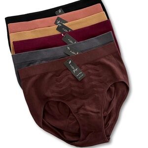 GAI YI Women's Seamless Mid Rise high Power Control Panty 6 Pack - ONE SIZE